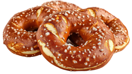 Three Delicious Pretzels with a Crusty Texture