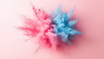 Fototapeta premium Pink blue powder explosion burst. (2)