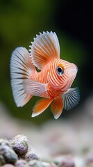 Orange-and-white fish in aquarium
