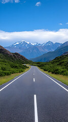 Naklejka premium Scenic mountain road vanishing point