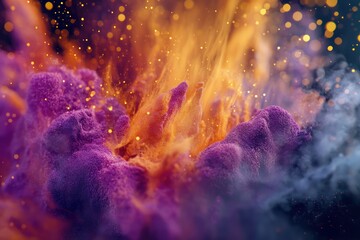 Purple Orange Ink Explosion.