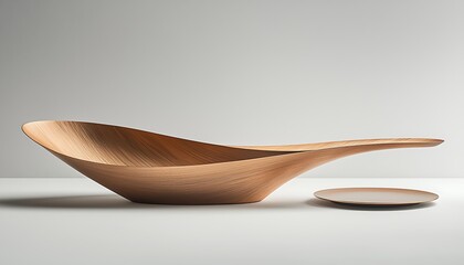Sculptural Wooden Bathtub for Modern Design.