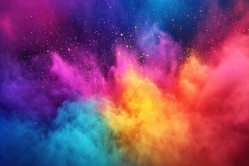 Obraz premium Rainbow powder explosion backdrop.