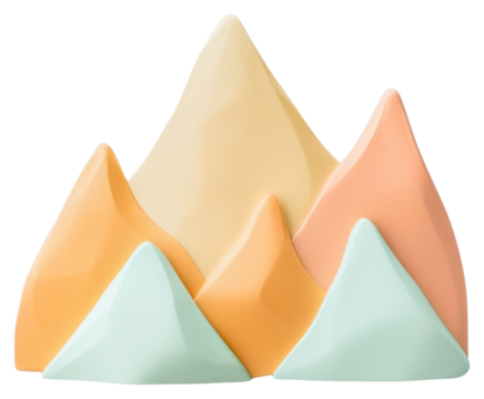 PNG Summer mountain pastel colors pear. - Powered by Adobe