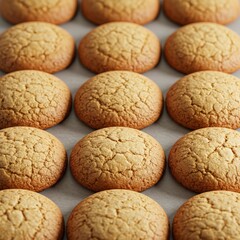 Oatmeal cookies stacked on a wooden table with a delicious homemade look