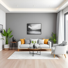 modern living room with sofa
