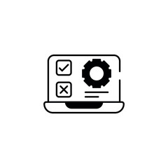 Testing icon design with white background stock illustration