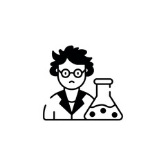 Scientist icon design with white background stock illustration