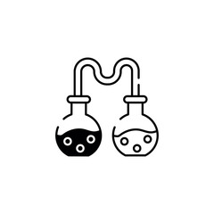 Chemistry Experiment icon design with white background stock illustration
