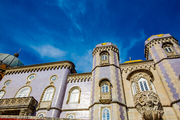 Exploring the vibrant architectural details of National Palace of Pena in Sintra Portugal
