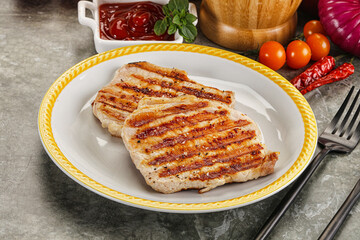 Tasty grilled pork meat steak