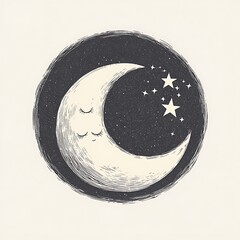 Sleeping Crescent Moon for Starry Night.