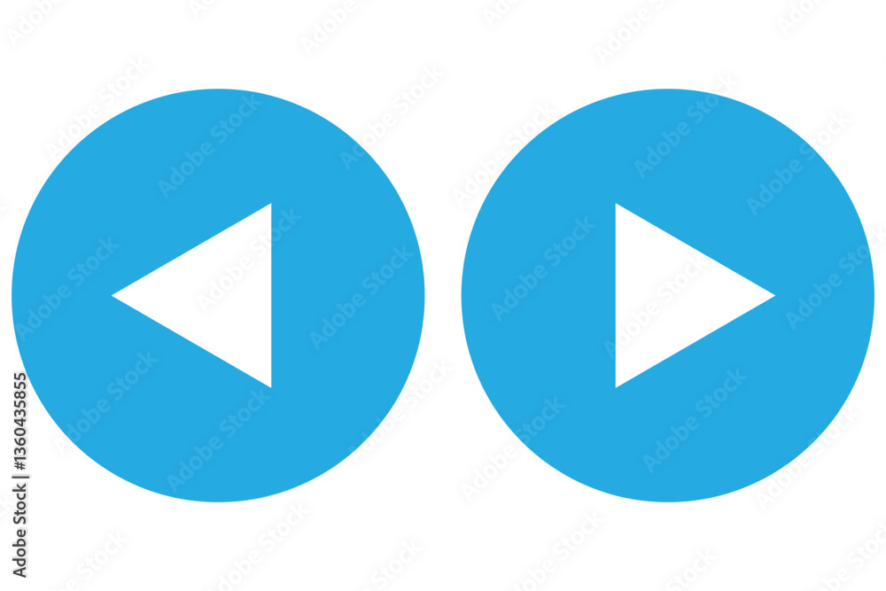 Poster play and pause icon symbol set. simple flat shape button. web and phone application audio or video c