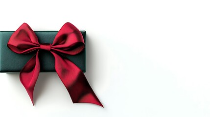 A beautifully wrapped gift box with a large red ribbon, symbolizing celebration and generosity.