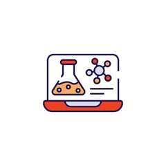 Virtual Lab icon design with white background stock illustration