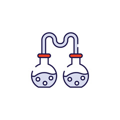 Chemistry Experiment icon design with white background stock illustration