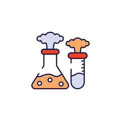 Chemical Reaction icon design with white background stock illustration
