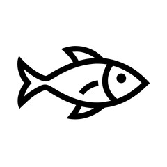 Sleek Modern Fish Outline Icon with Streamlined Minimalist Silhouette Vector Design