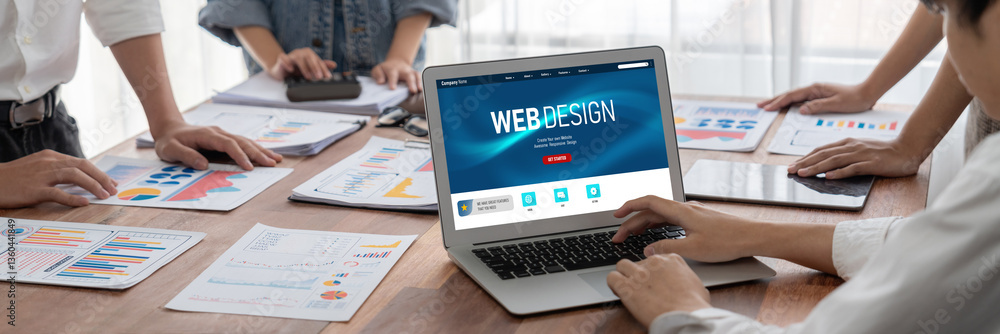 Poster website design software provide brisk template for online retail business and e-commerce