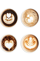 Latte Art, Isolated on White Background
