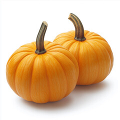 Obraz premium two fresh orange pumpkins, Isolated on white Background.