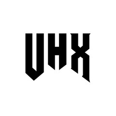 UHX letter logo design for technology company. UHX logo design black and white color combination. UHX logo, UHX vector, UHX design, UHX icon, UHX alphabet. UHX typography logo design.