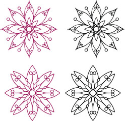 Obraz premium Set of mandala like butterfly wing design new 2025