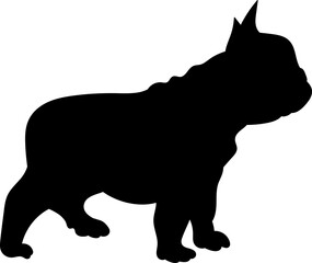 French bulldog dog standing silhouette, vector
