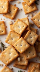 Stacked crackers, light golden color