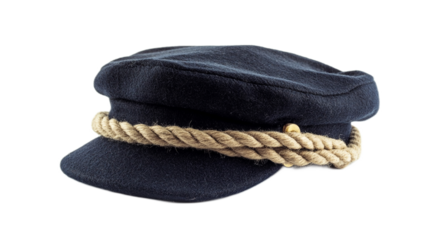 Classic Nautical Hat with Rope Band and Vintage Style for Maritime or Coastal-Themed Projects or Fashion Shoots