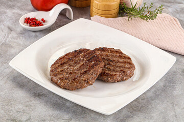 Grilled beef burger cutlet minced meat