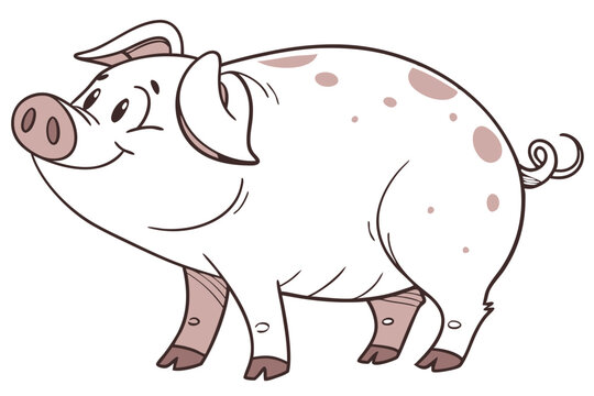 recommend clip art: Domestic Pig Vector Illustration – Farm Animal Clipart