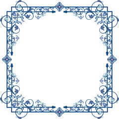 Vector ornamental floral frame series. Page decoration designs in Oriental and Turkish style, great for greeting cards and wedding invitations. Blue and violet colors.