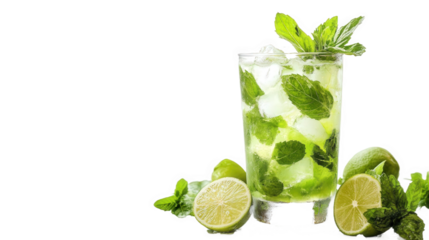 Refreshing Mojito Cocktail with Fresh Lime and Mint