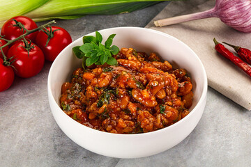 Chili con carne with beef and beans