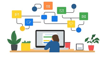 Remote Worker Managing Email Workflow.