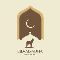 Traditional eid al adha mubarak festival template