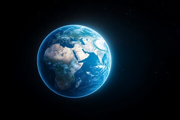 Planet earth rotating in space showing africa and middle east