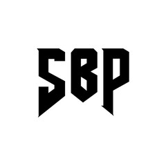 SBP letter logo design for technology company. SBP logo design black and white color combination. SBP logo, SBP vector, SBP design, SBP icon, SBP alphabet. SBP typography logo design.