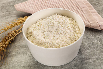 Wheat flour for cooking in the bowl