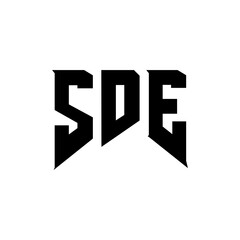 SDE letter logo design for technology company. SDE logo design black and white color combination. SDE logo, SDE vector, SDE design, SDE icon, SDE alphabet. SDE typography logo design.
