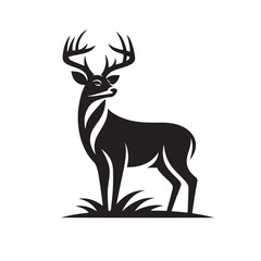 Vector modern stylish whitetail deer standing