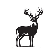Vector modern stylish whitetail deer standing