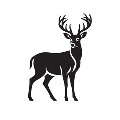Vector modern stylish whitetail deer standing