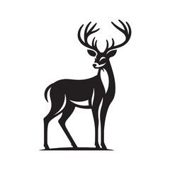 Vector modern stylish whitetail deer standing