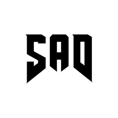 SAD letter logo design for technology company. SAD logo design black and white color combination. SAD logo, SAD vector, SAD design, SAD icon, SAD alphabet. SAD typography logo design.