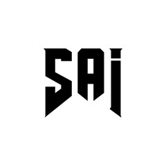 Obraz premium SAI letter logo design for technology company. SAI logo design black and white color combination. SAI logo, SAI vector, SAI design, SAI icon, SAI alphabet. SAI typography logo design.
