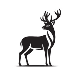 Vector modern stylish whitetail deer standing