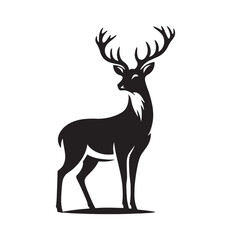 Vector modern stylish whitetail deer standing