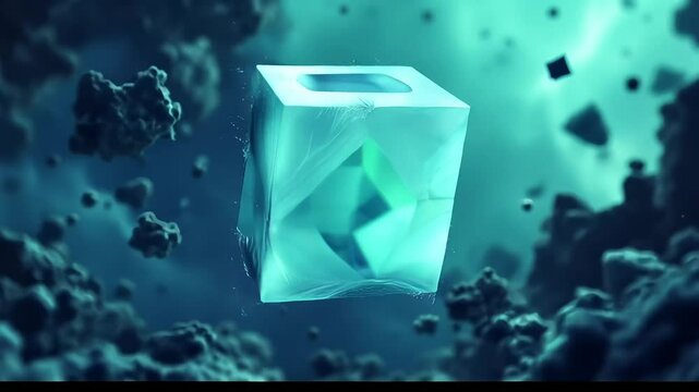 A morphing three-dimensional cube with impossible physics